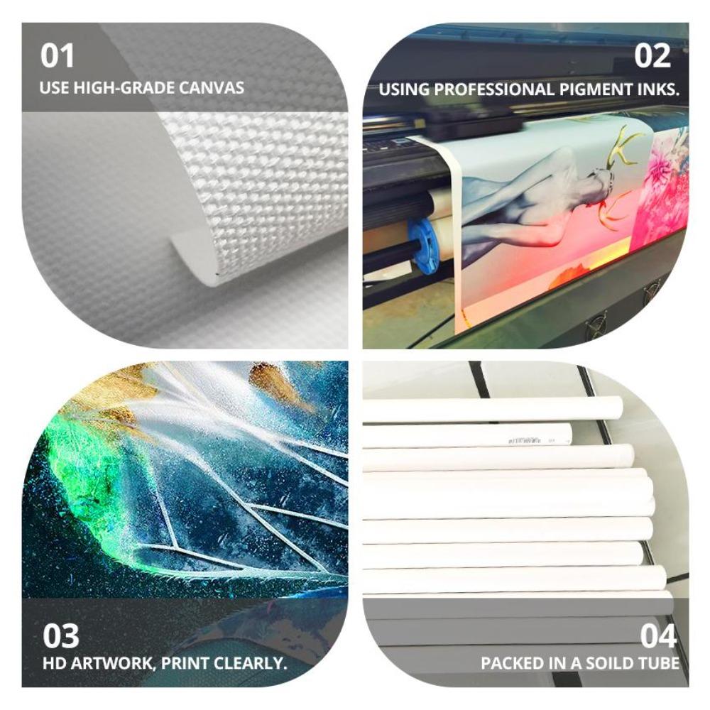 Retro Animals Posters Lion Wolf Rabbit Cat Dog Turtle with Flowers Print Canvas Painting Wall Art Picture Home Room Decor Mural