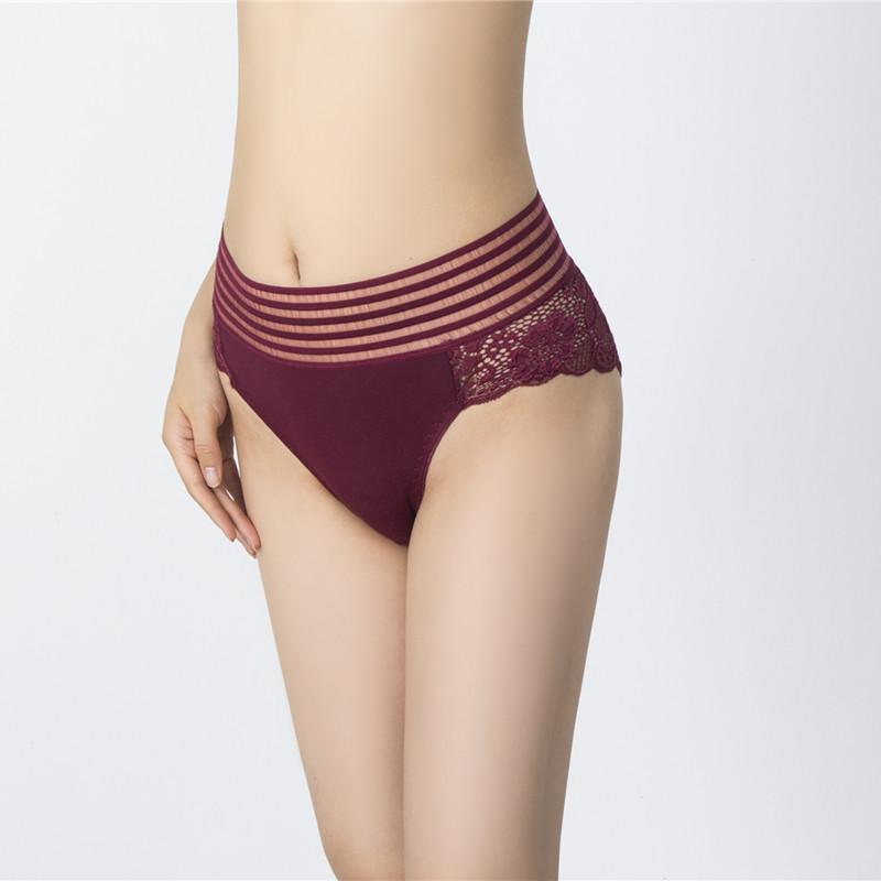 Женские кружевные трусики с высокой талией, дышащие сетчатые трусы с цветочным принтом, женские трусы