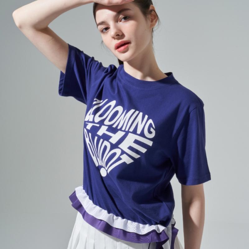 Blu DoT HearT Graphic Tape PoinT T shirT Vi