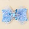2Pcs Ice and Snow Double Sequin Pearl Bow Hair Accessories Snowflake Mesh Blue Decorative Hair Accessories Headgear