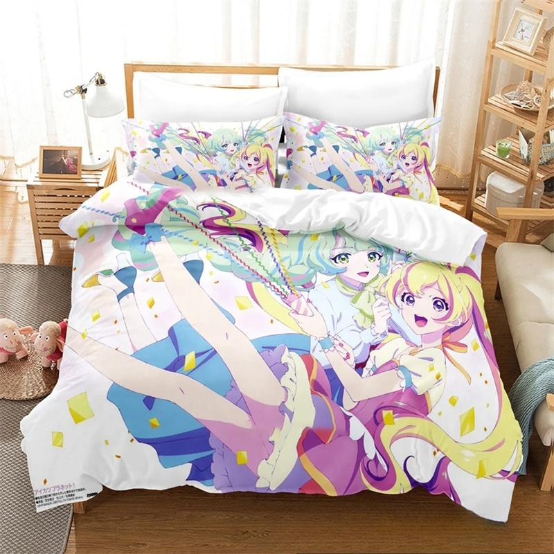Aikatsu Idol Activity Аниме Постельные наборы изысканный набор постельных принадлежностей пододеяльник комплект одеяло роскошный подарок на день рождения