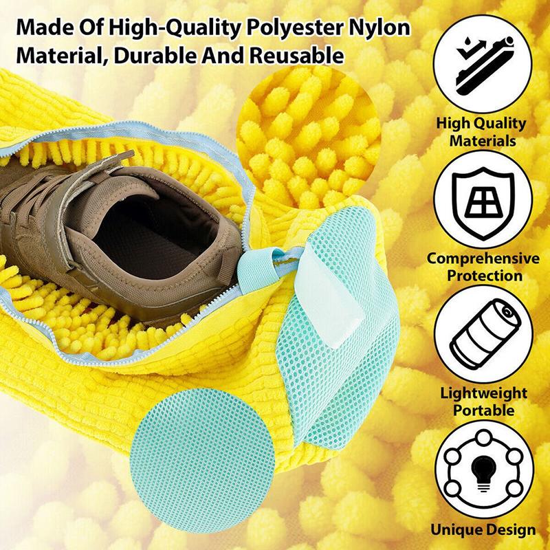 1/2/4PCS Durable Shoe Washing Machine Bag Fluffy Fiber Laundry Bag Durable Padded Net Polyester Reusable Shoe Protector XYD02