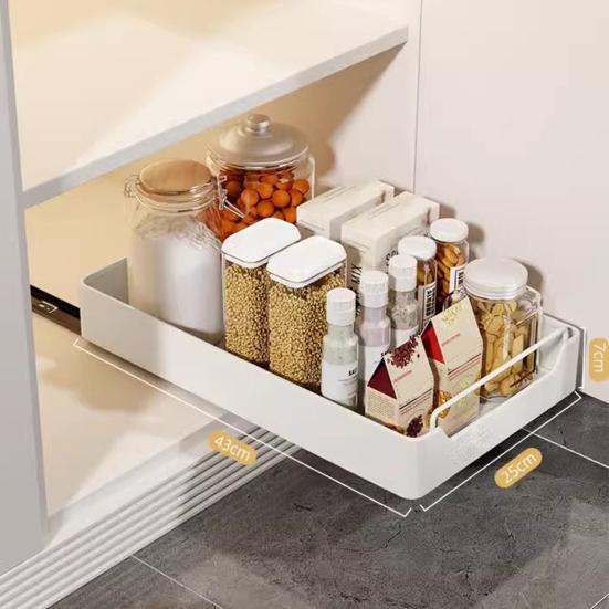 Pull Out Cabinet Organizer Fixed with Adhesive Nano Film Punch-free Heavy