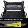 Large Capacity Wheelchair Storage Bag - Black Oxford Cloth Shopping Cart Back Seat Organizer with Mesh Pocket and Handle Strap