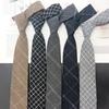 6cm Retro Black & Gray Narrow Men’s Fashion Tie - Korean Style