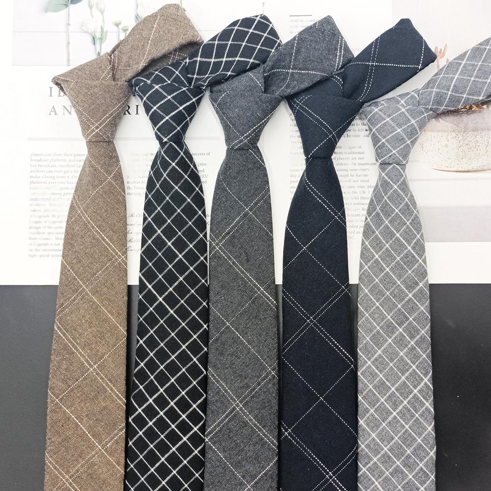 6cm Retro Black & Gray Narrow Men’s Fashion Tie - Korean Style