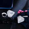 CMM арт-деко кубический цирконий серебристого цвета свисающие большие массивные геометрические очаровательные серьги-кольца для женщин