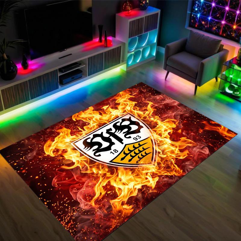 Футбольный дизайн VfB Stuttgart Хрустальный бархатный ковер Уютный Не?Нескользящий ковер с принтом для спальни, гостиной, прихожей