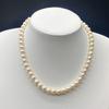 Akoya Pearl Necklace Natural Jewelry Pink Beige Approx. 42cm 7.5mm–8.0mm 36.3g Silver Clasp
