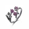 Silver-plated star halo daisy flower ring love ring light luxury fishtail temperament woman