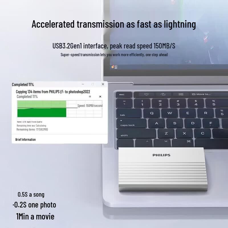 Philips 22PD Series 1TB USB 3.2 Gen1 2.5-inch External Hard Drive
