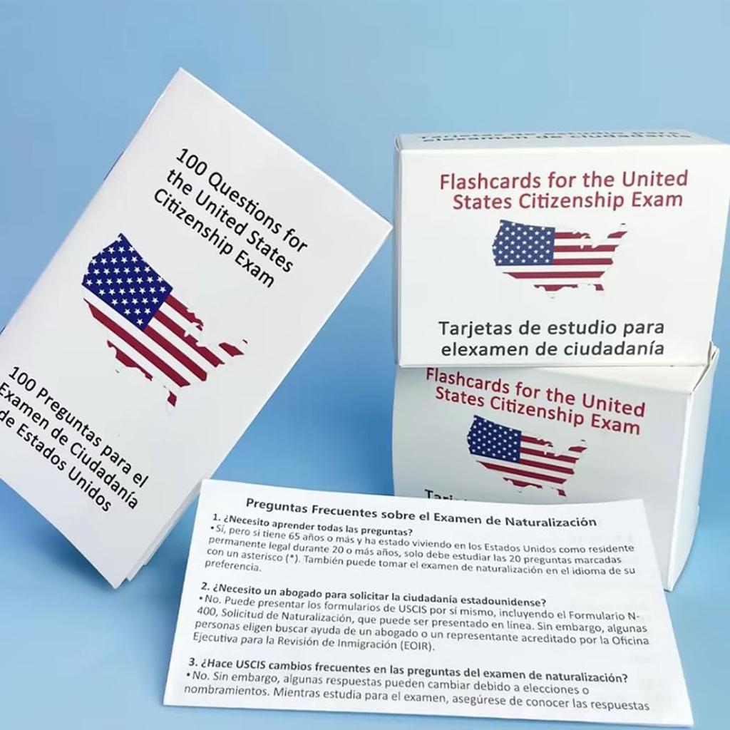 US Citizenship Test Flashcards Bundle With Naturalization Study Guide, 100 US Citizenship Questions And Answers, US Citizenship Flashcards