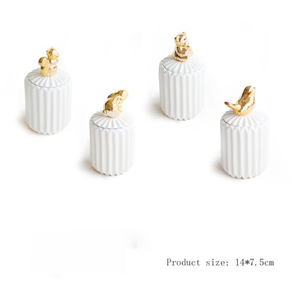 Desktop Small Animal Cotton Swab Storage Box Jewerly Box Toothpick Jar Toothpick Storage