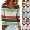 Женский полосатый пуловер с принтом, повседневный и модный, с длинным рукавом