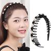Elegant Non-Slip Pearl Hair Headband Clip with Teeth for Adults