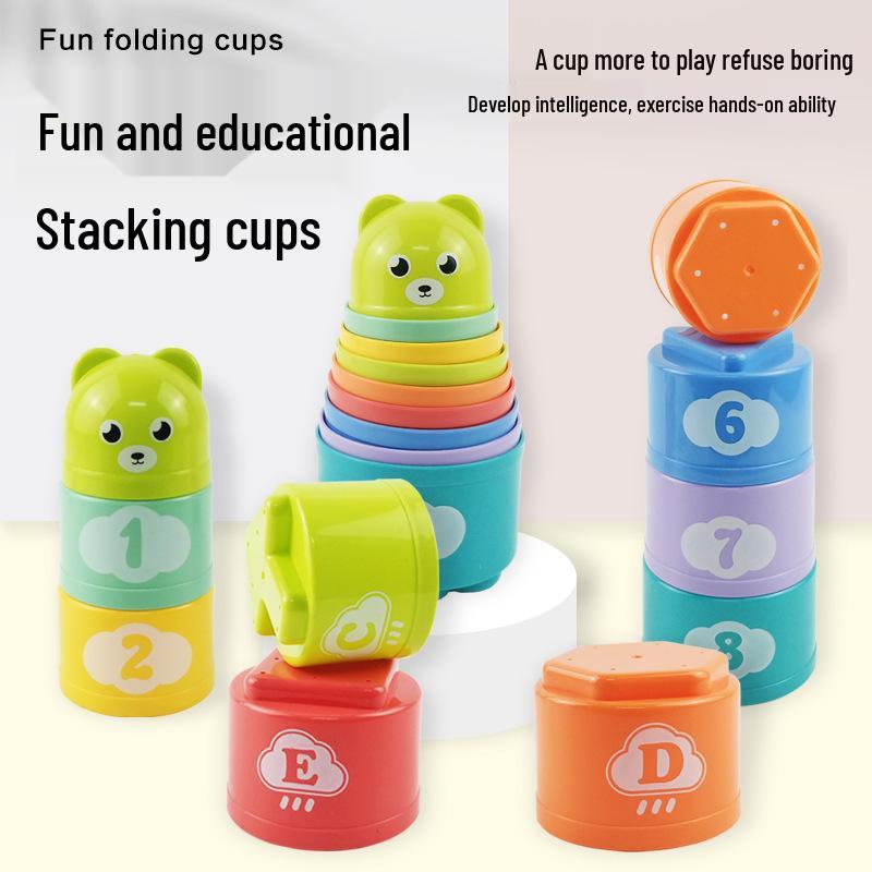 Радужная башня, кубики для складывания с цифрами и буквами: Развивающие игрушки для малышей