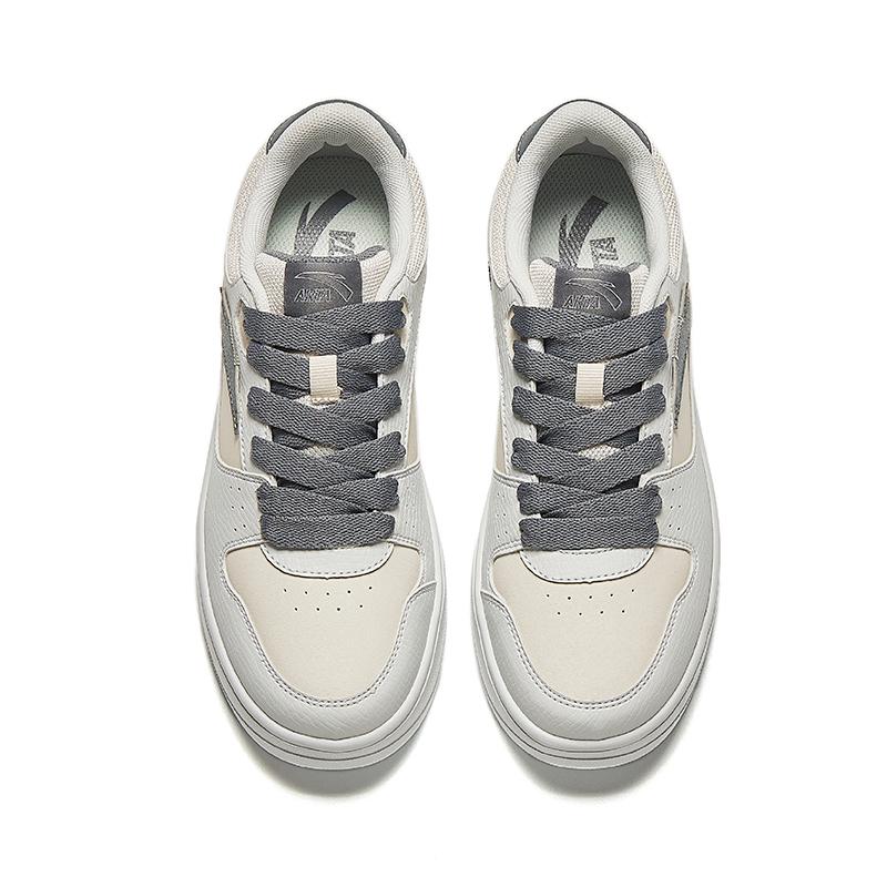 Anta Удобные универсальные нескользящие износостойкие низкие кроссовки для скейтбординга женские светло-серые 922438010-4