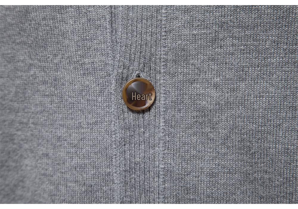 Men's 2024 European & American High-Quality Solid Color Business Casual Autumn/Winter Cardigan Sweater