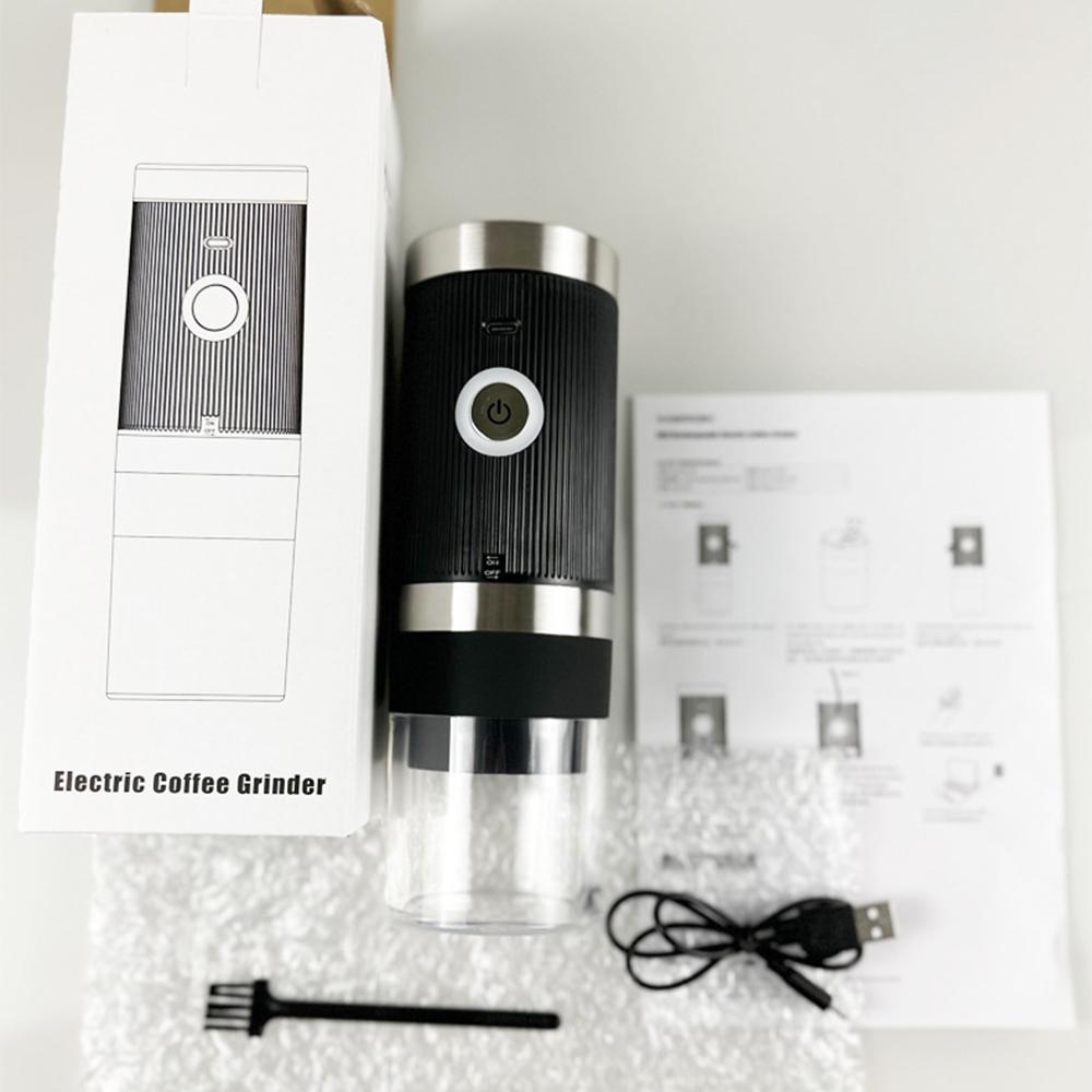 Electric Coffee Bean Grinder 5 Level Adjustable Auto Stop Gravity Espresso Grinder Portable