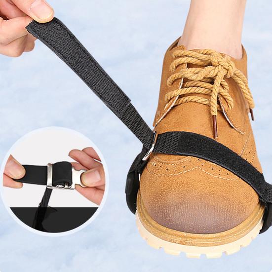 Тяговые шипы для зимней обуви, застежка с регулируемой лентой, противоскользящая на льду