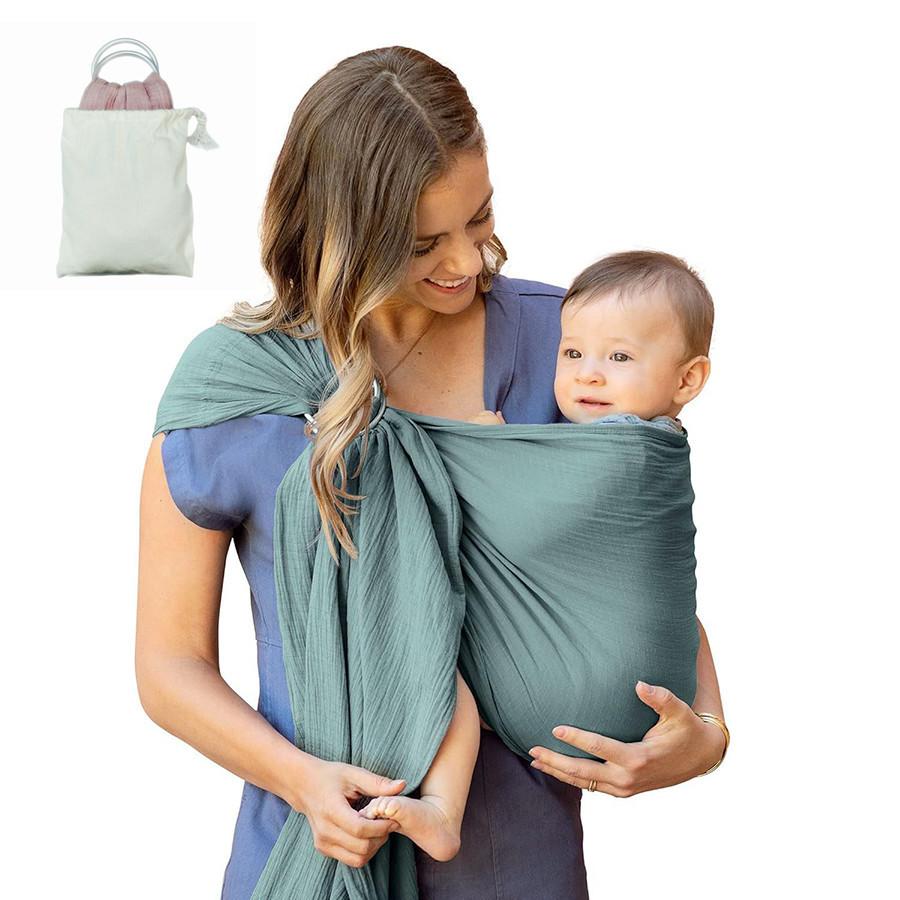 Baby Wrap Carrier, Soft and Adjustable for newborns weighing between 8 and 30 lbs