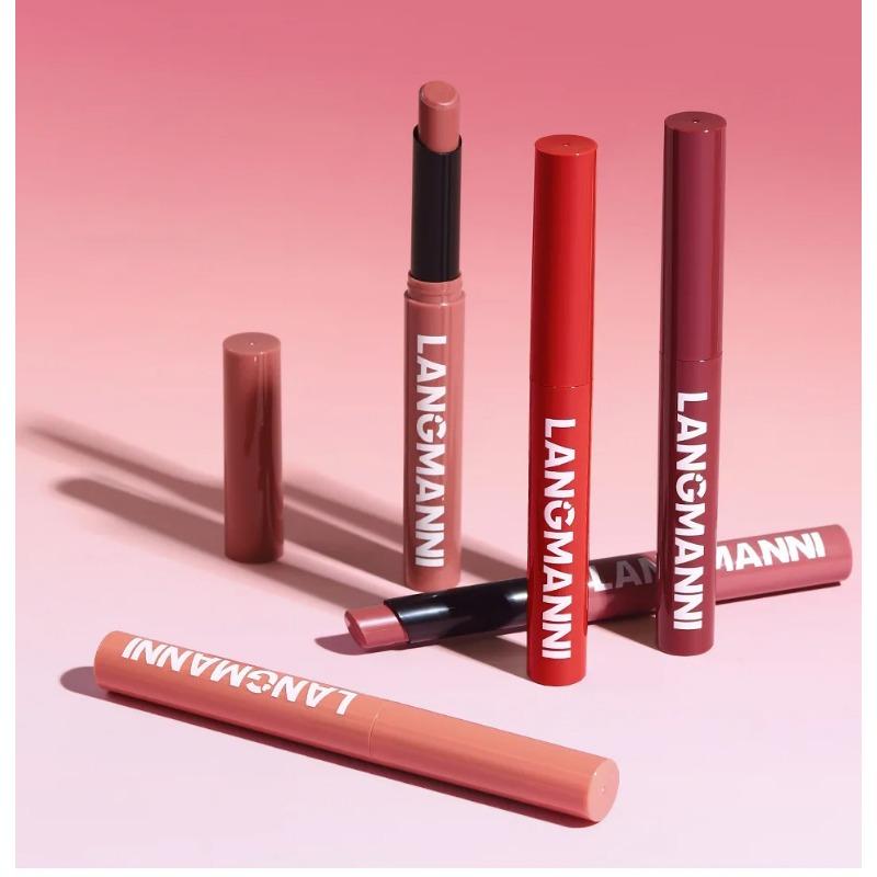 12-цветная матовая помада-карандаш, водостойкая, стойкая, антипригарная, в форме чашки, тинт для губ, косметическая нюдовая помада-карандаш, макияж