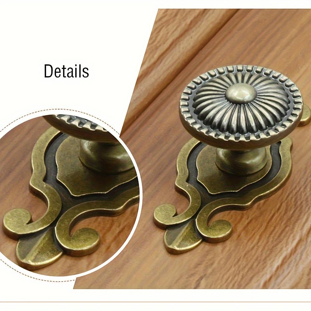 5 шт. Бронзовые ручки для ящиков из цинкового сплава, 2,911,26 дюйма, винтажные круглые металлические с задней пластиной, идеально подходят для мебели комода и шкафа