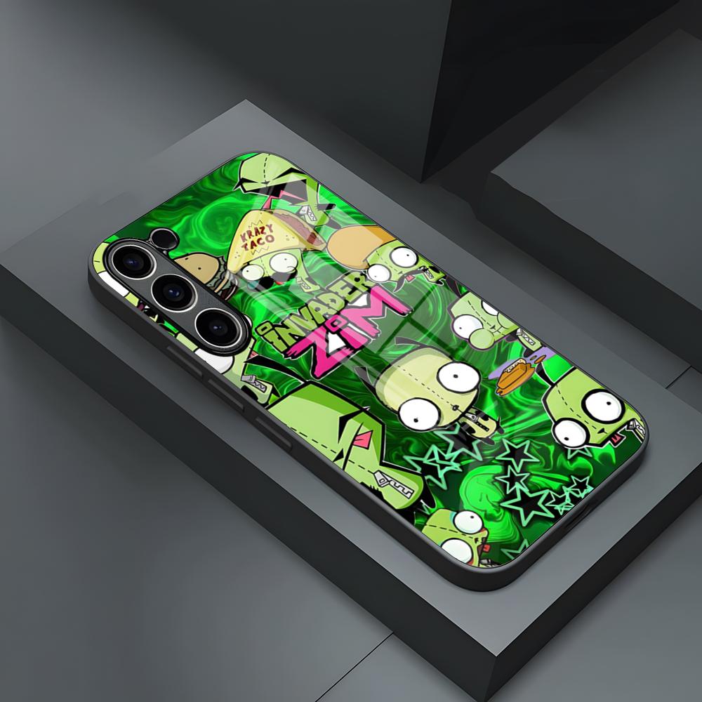 Чехол для телефона Invader Zim для S23 Samsung S26 S24 S25 Ultra S22 S20 Fe S21 Plus A54 A34 A53 A16 Стеклянная крышка