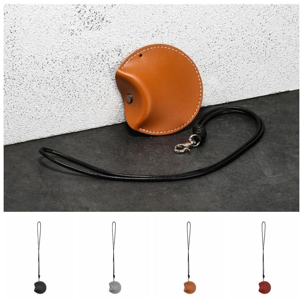 With Lanyard Hanging Neck Coin Purse PU Leather Key Case Fashion Hanging Neck Earphone Bag  Male