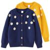 Round Neck Hand-carved Children's Knitted Cardigan Spring and Autumn Small and Medium-sized Children's Sweater Jacket