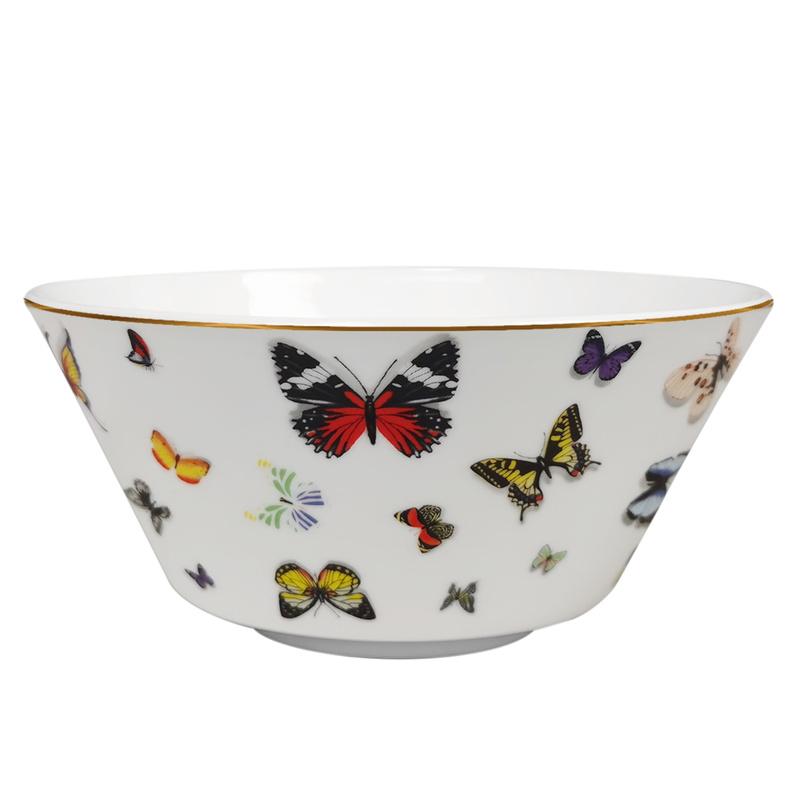 New Tableware Ceramic Tray Gold Rim Plate Flat Dish Cake Plate Dinner Tray Tableware Butterfly Creative White Bone China Plate
