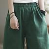 Женские шорты с широкими штанинами и эластичным поясом, повседневные брюки, однотонные, свободного кроя