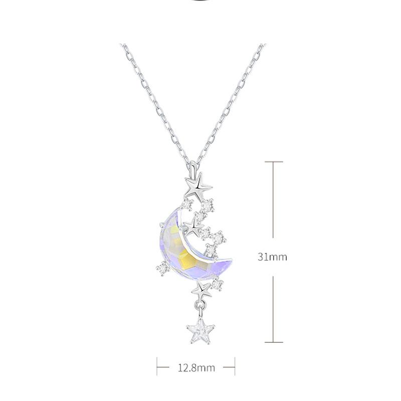 Новое ожерелье с подвеской в ​​виде звезды и луны, ожерелье с лунным камнем, женская мода, подарок на день Святого Валентина, годовщину