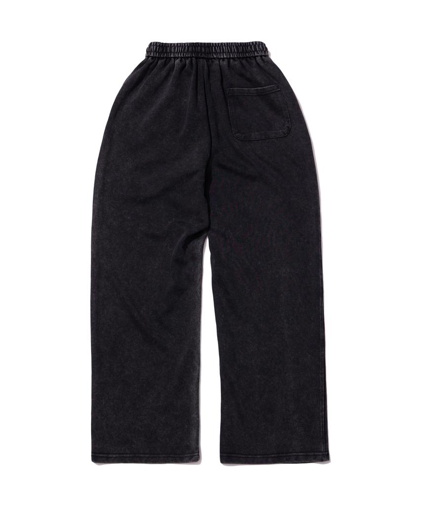 CREAM SODA LAB Quarter Teamplay Pigment Wide String Pants Black Yellow