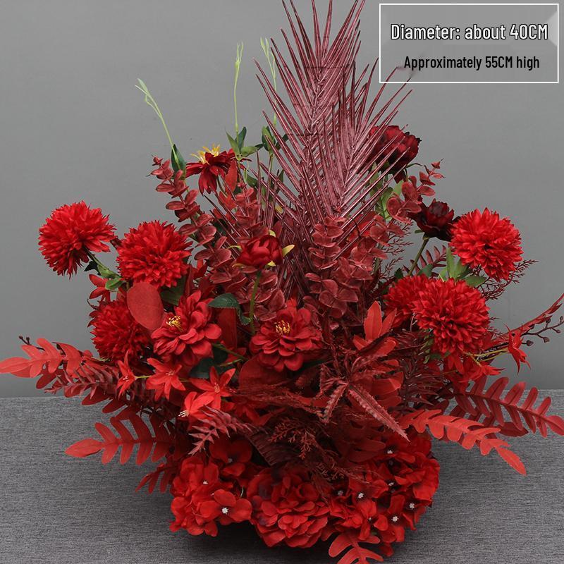 Свадебное цветочное оформление 2025: Сцена банкетного приема по случаю помолвки, Цветочные ряды для дороги/сцены, Цветы для арки, Искусственная имитация фона, Флористическое искусство.