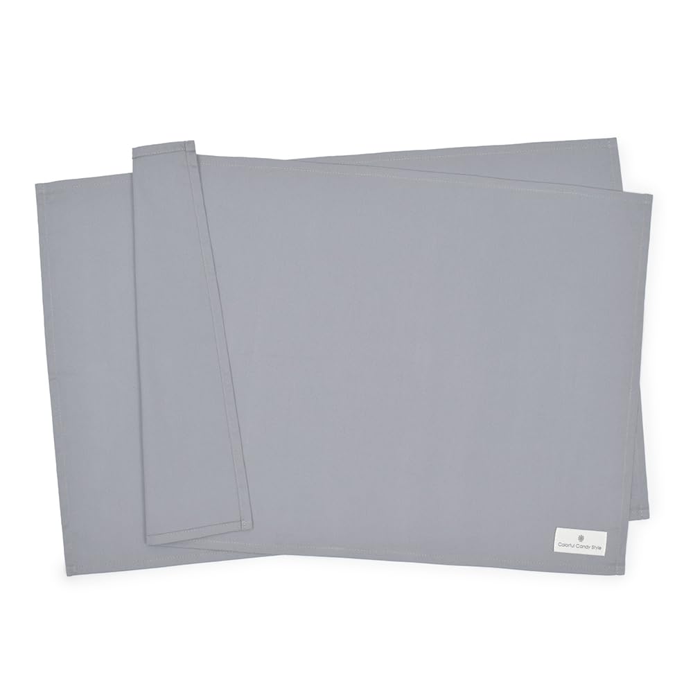 COLORFUL CANDY STYLE Placemat X Set of 2 Grayish Blue Fabric Stylish Cotton School Lunch Boys N3699620 (40cm 60cm) Children's