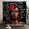 African American Woman Shower Curtain Sexy Black Girl Lady Inspirational Queen Abstract Boho Waterproof Bathroom Shower Curtain