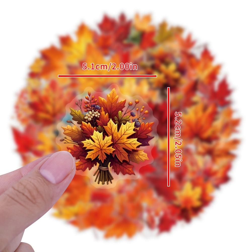 60 Прозрачных наклеек в виде кленовых листьев, водонепроницаемый прозрачный ПЭТ-материал, декоративные наклейки для гитары и блокнота