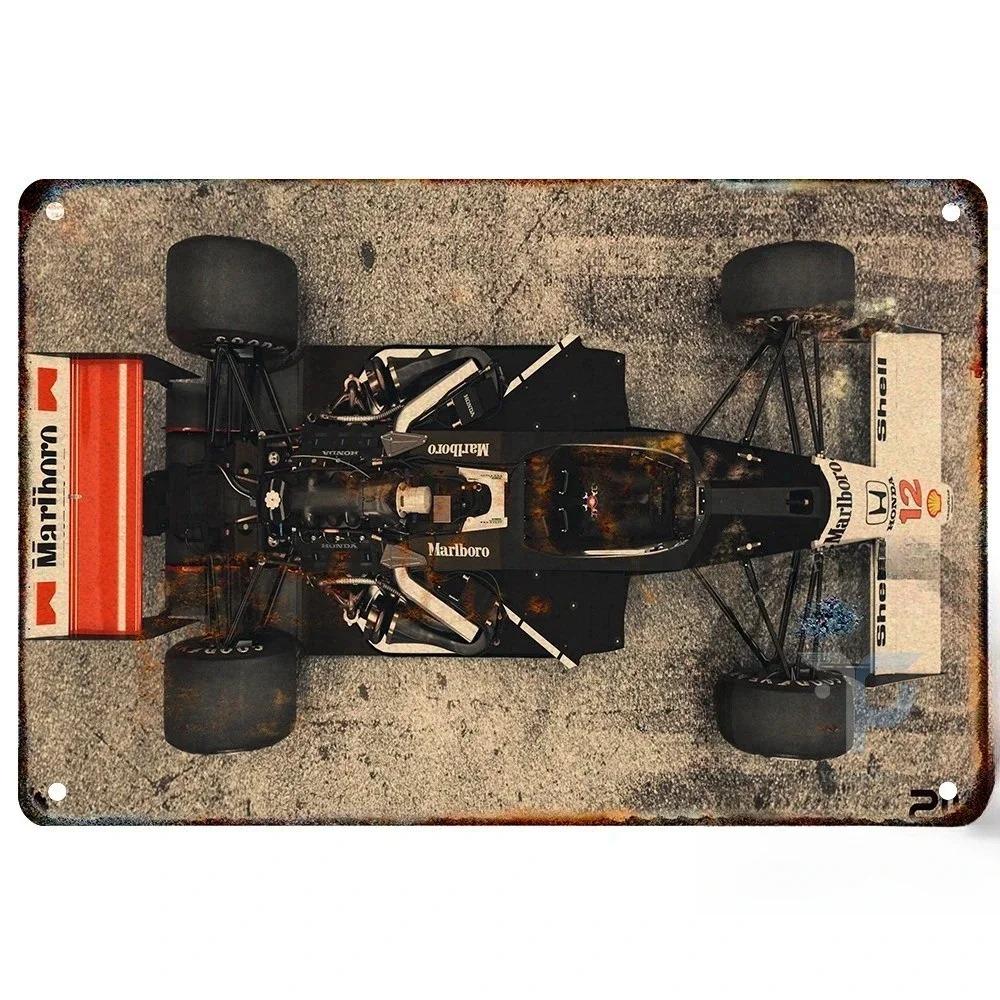 Metal Tin Metal Poster F1 Racing Tin Sign Metal Plaque Poster for Bar Club Wall Decor Retro Bedroom Vintage Wall Plate Pendant