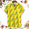 Мужские рубашки с принтом 3D Fruit Pineapple Shirts для женщин, новые летние забавные уличные короткие рубашки Y2k Mens Hawaiian Clothing