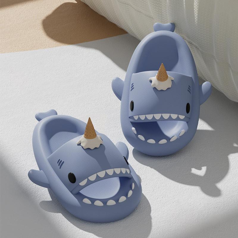 Ice Cream Shark Slippers For Men Women Summer Thick Sole Antislip Shock Absorption Comfortable