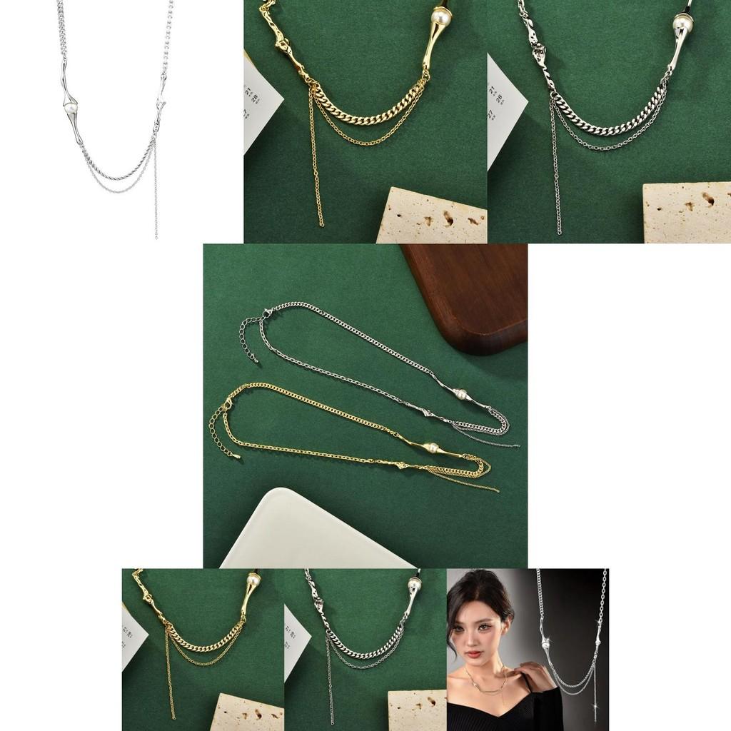 Elegant Pearl Tassel Necklace Featuring Stylish Gold And Silver Options For Fall