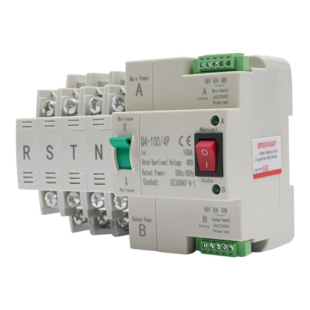 100A 4P Automatic Switch,Dual Power Mini Generator Automatic Transfer Switch Changeover Switch