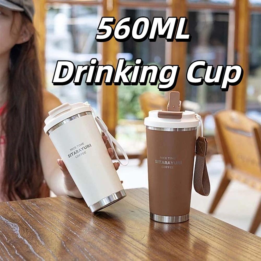 TPR 560ML Drinking Cup 304 Stainless Steel Filter Tea Bottle Fashion Coffee Water Cup Women