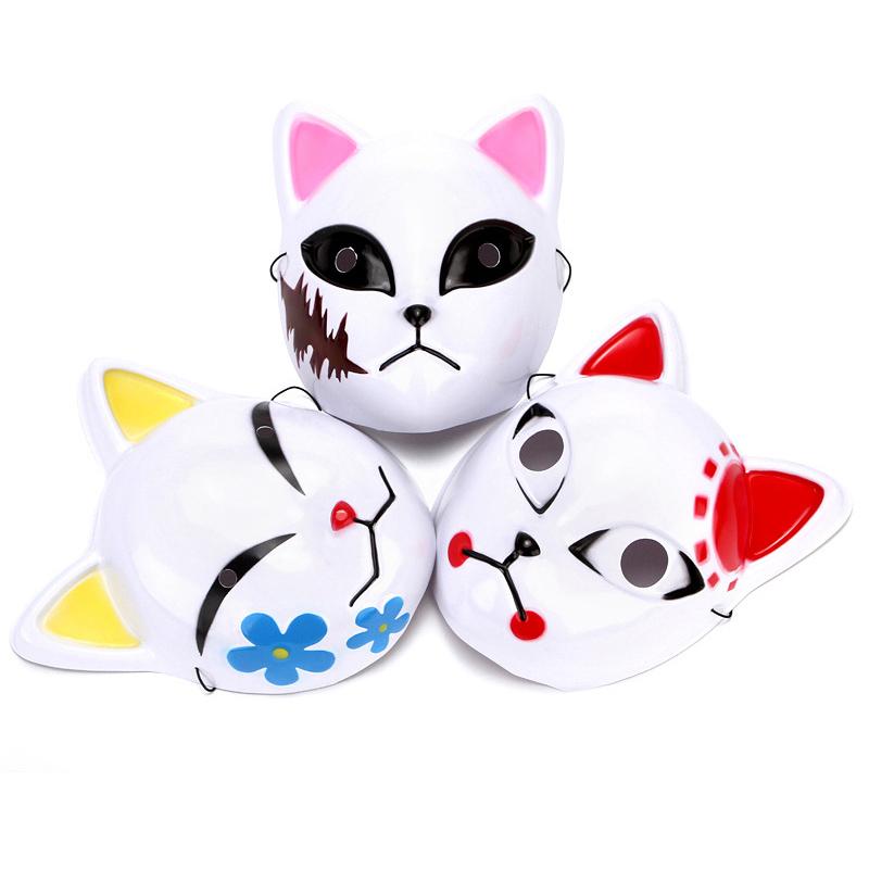 1 шт., аниме, маски лисы, половина лица, маска кошки, маскарад, фестиваль, вечеринка, реквизит для косплея