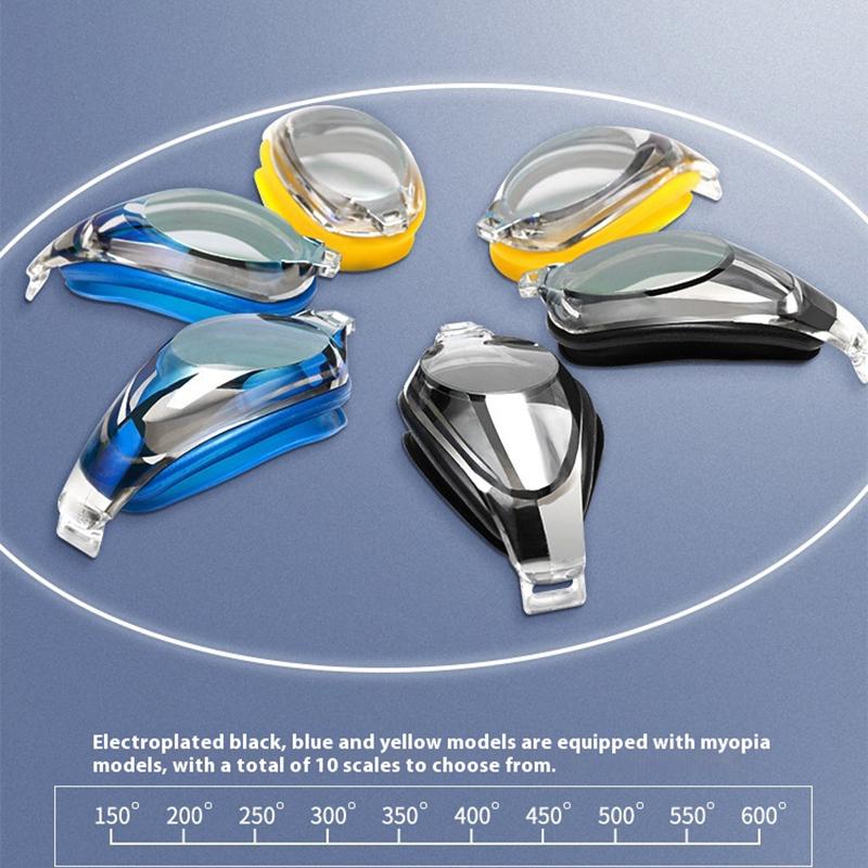 WAVE Professional Swimming Goggles Waterproof Anti-Fog Hd Large Frame Electroplating Speed Number Swimming Goggles