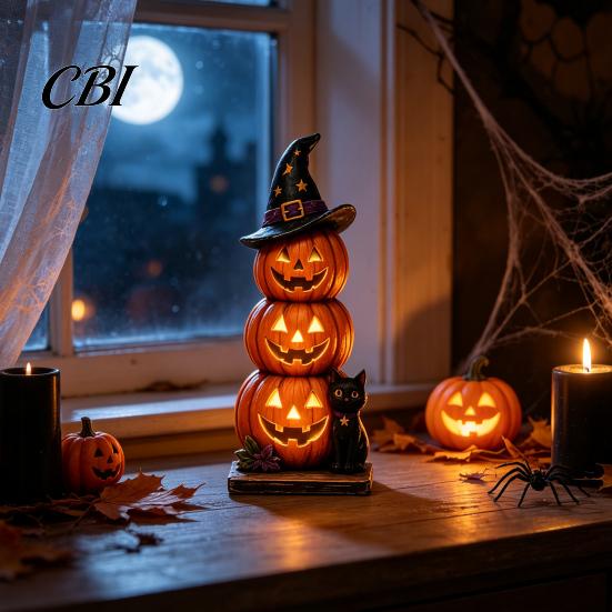 Vintage Haunted House Tiered Tray Decor Farmhouse Halloween Wooden Tabletop Decorations, Table Topper Signs, Spooky Decorative Storage Accessories
