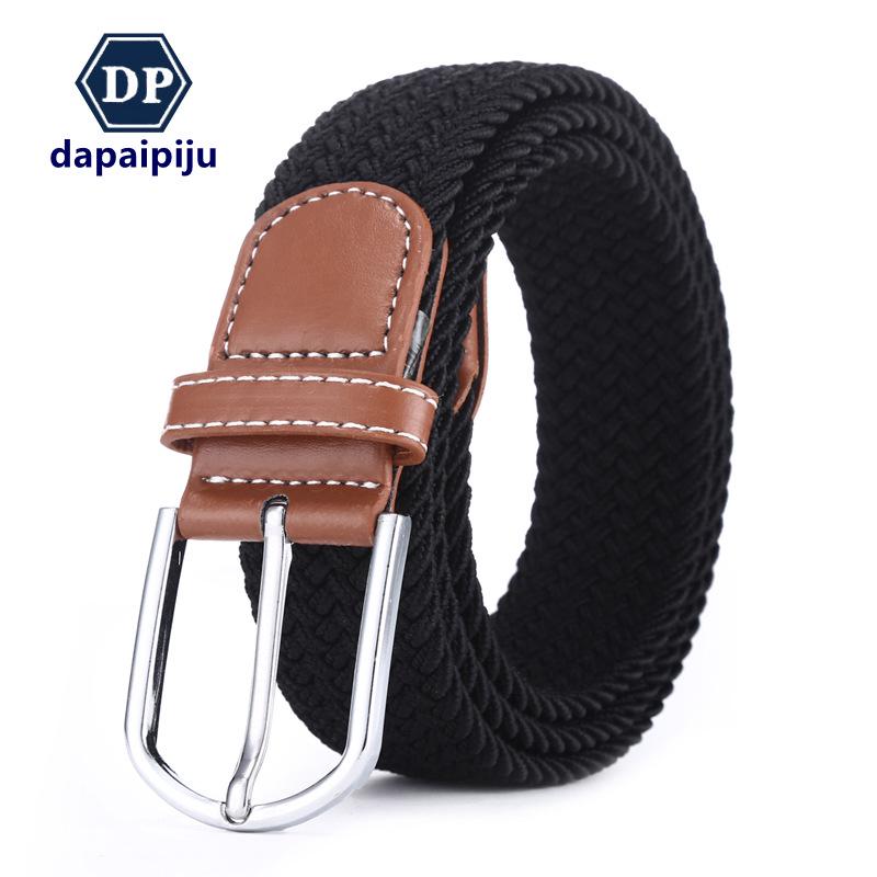 "Trendy Men's & Women's Braided Belts - Elastic Pin Buckle, Korean Style Casual Canvas"