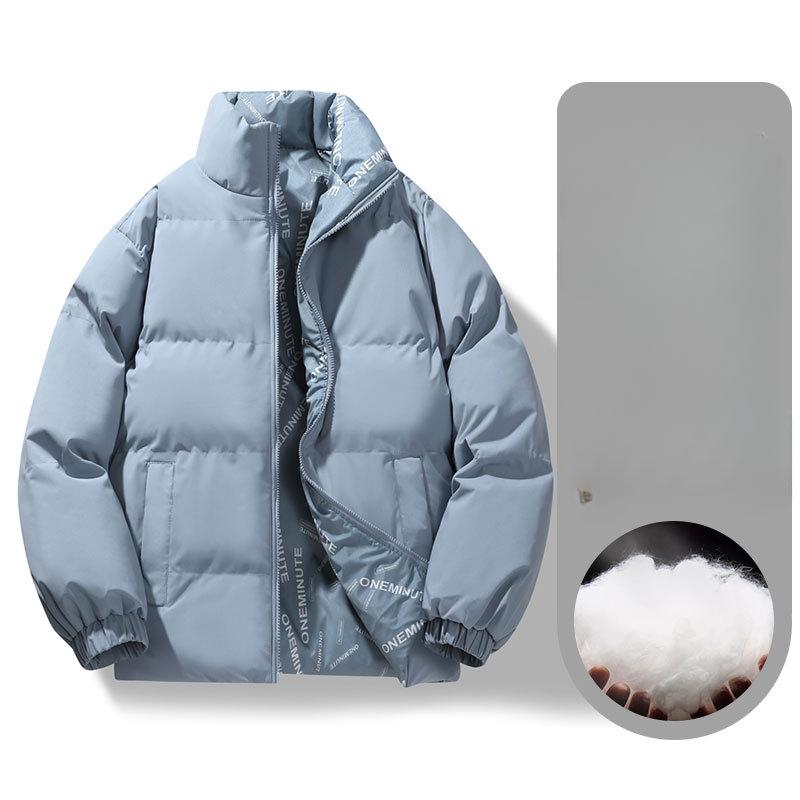 Зимняя одежда для пар из хлопка Двусторонняя одежда с хлопковой подкладкой Высокая тенденция на улице Свободное и универсальное утолщенное теплое зимнее пальто с воротником-стойкой