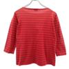 marimekko Made in Finland Border Pattern 7 minutes sleeve Cut S Red tops Women Used